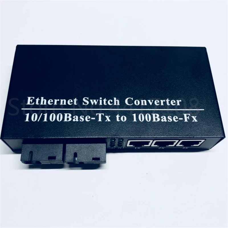 Ethernet коммутатор 10/100 м 25 км волоконно оптический медиа конвертер один режим 3 RJ45 и 2