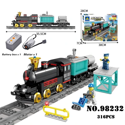 98232 KAZI совместим с Technic Электрический поезд город Rail Creator строительные блоки кирпичи мальчиков наборы игрушек для детей - Цвет: 98232