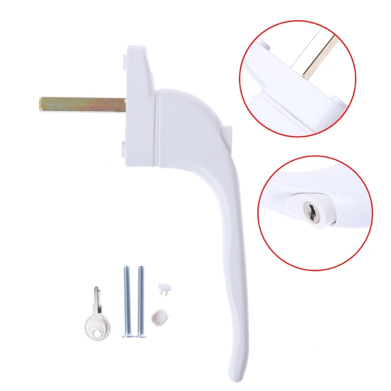 

UPVC White Universal Espag Window Handle - Key Locking For Double Glazing