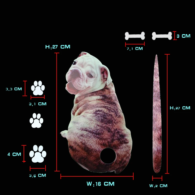 BEMOST Cute Shar Pei Dog подвижный хвост Наклейка 3D автомобильный стикер с животными авто
