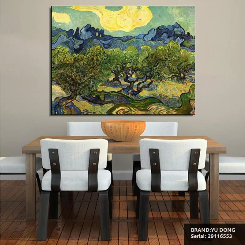 Пейзаж с деревьями жикле плакат by винсент ван гог печати уолл картина маслом