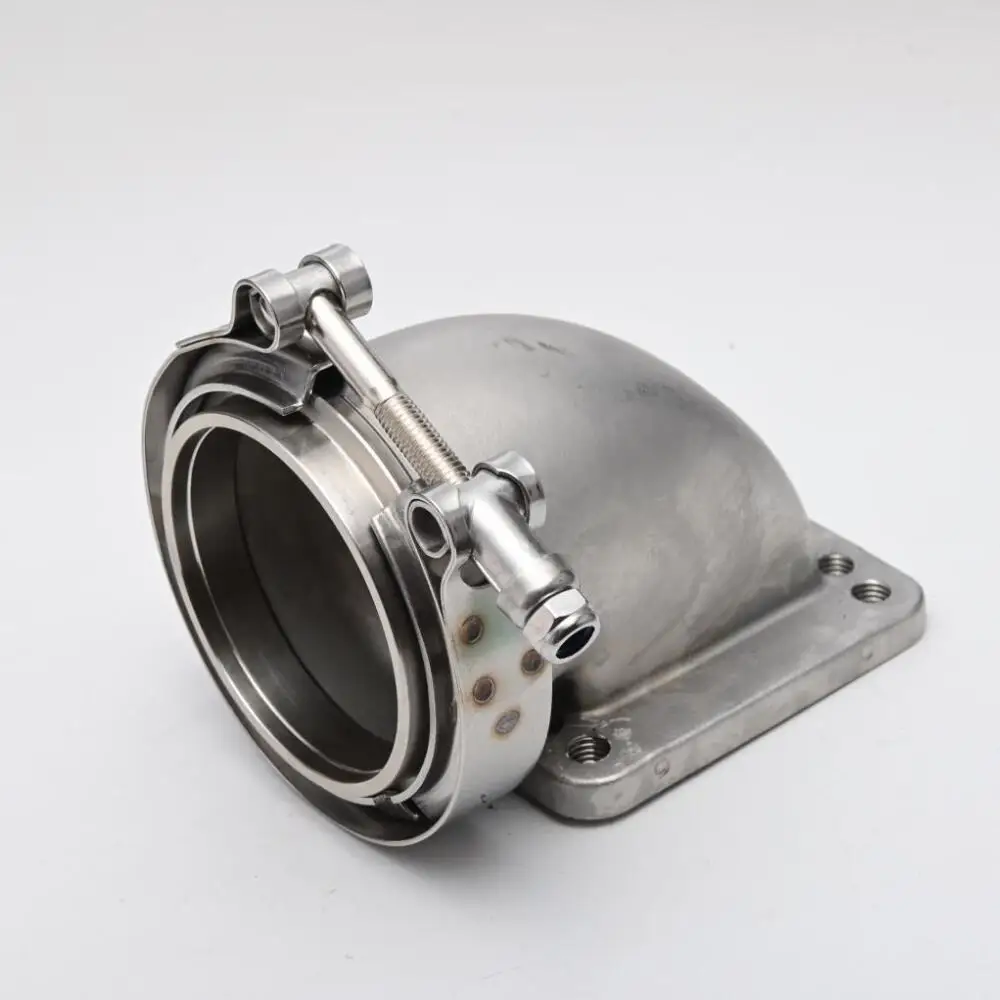 1 комплект 3 &quotVband 90 градусов литой локоть адаптер фланец + v зажим для T4/T3 Turbo