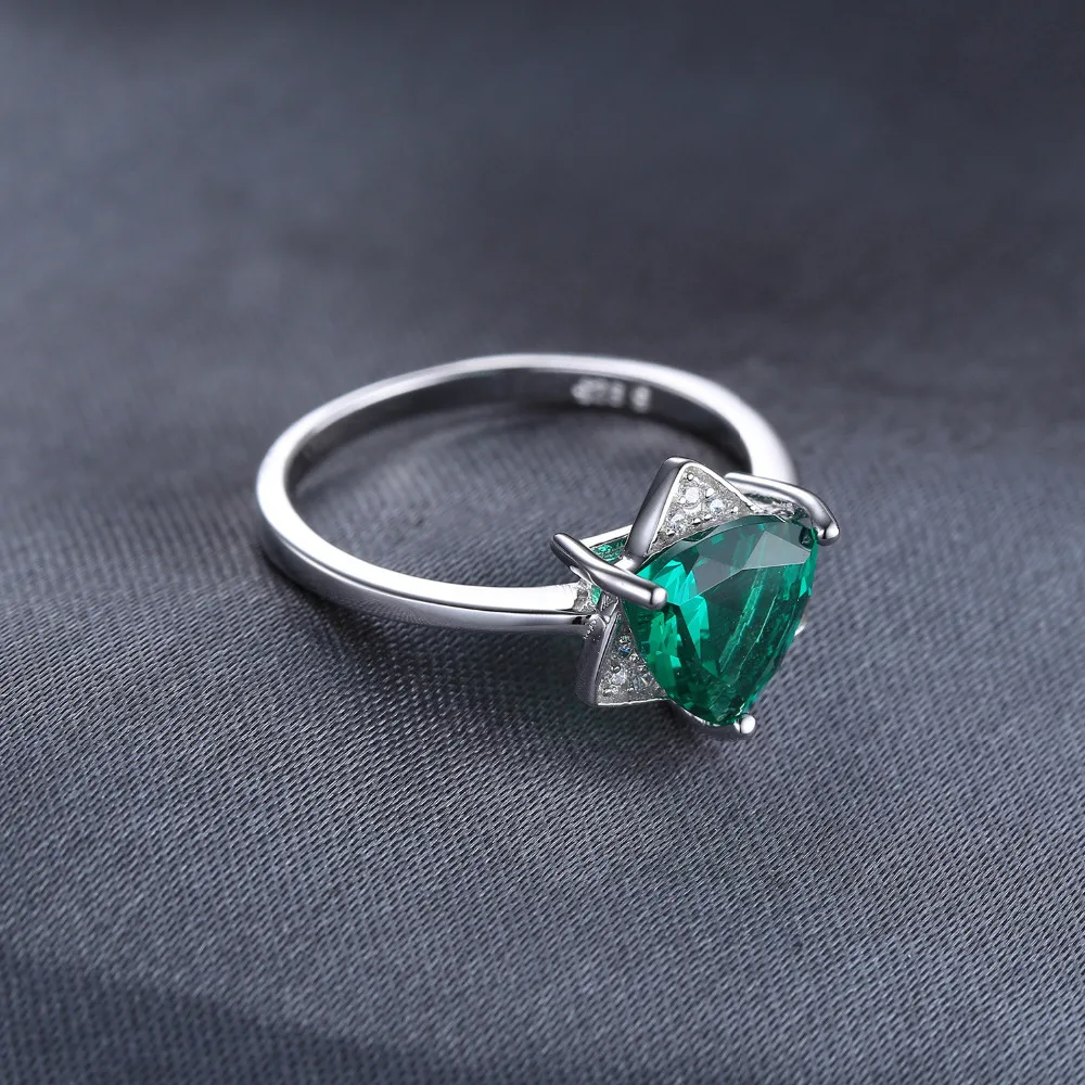 Jewelrypalace Треугольники Форма 1.68ct создана изумрудов Обручение кольцо очарование S925