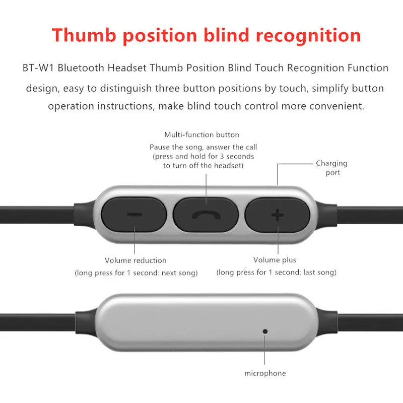 Наушники Bluetooth на шею Металлические Магнитные стерео наушники вкладыши