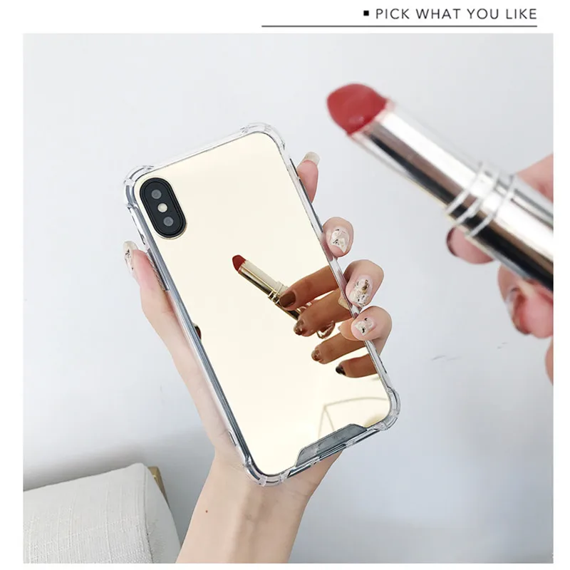 Зеркальный чехол для телефона для iPhone 7 8 6S 6 Plus X XR XS Max Милый Мягкий противоударный чехол для samsung Note 9 8 S8 S9 S10E Plus чехол Caqa