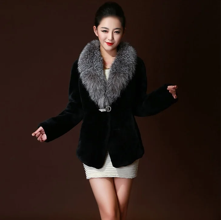 Imitated mink fur coat rabbit fox fur coat female autumn winter season special offer a clearance