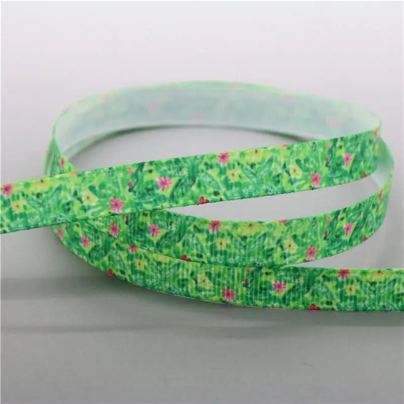 2 DHK 3/8 ''10 ярдов цветы напечатанные ленты аксессуар hairbow головной убор DIY украшения OEM 9 мм B1790 - Цвет: 2