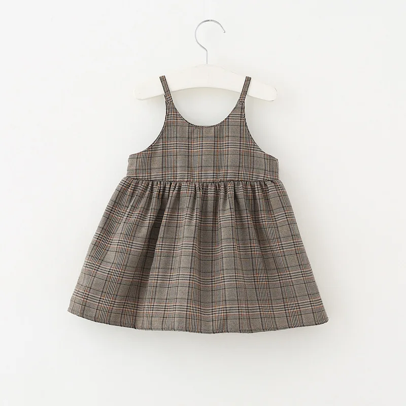 2019 Spring cute baby girls fashion plaid slip dress girl all-match casual princess children clothes | Детская одежда и обувь