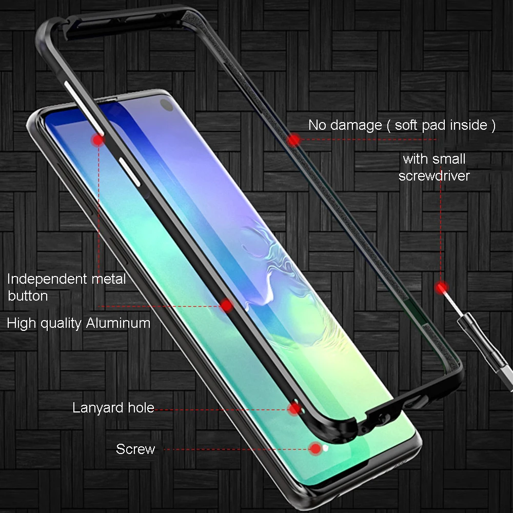 Изогнутый металлический бампер Luphie для samsung Galaxy S10 S10 Plus, противоударный чехол, ультра тонкий алюминиевый бампер, рамка для samsung S10e