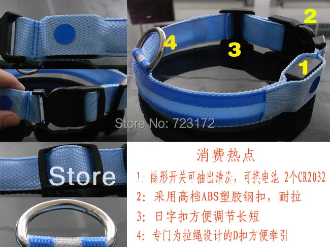 20 шт./лот синий нейлона многоцветный из светодиодов безопасности мигающий