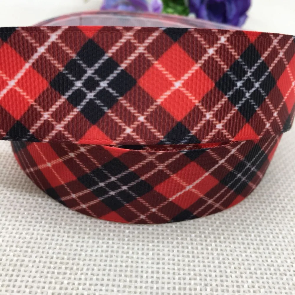 1 &quot(25 мм) плед красочные печатные ленты Grosgrain для DIY материалы ручной работы