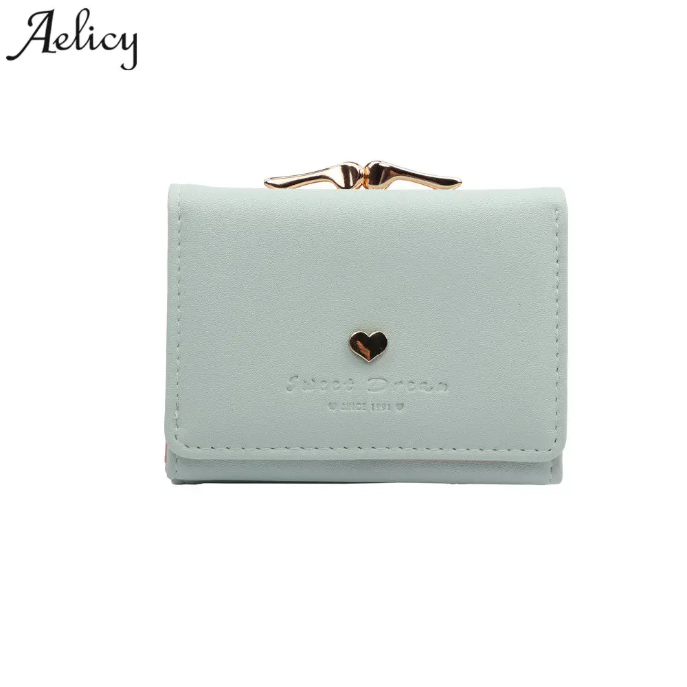 Женский кошелек из искусственной кожи Aelicy короткий однотонный 1113 2019|brand women purse|women