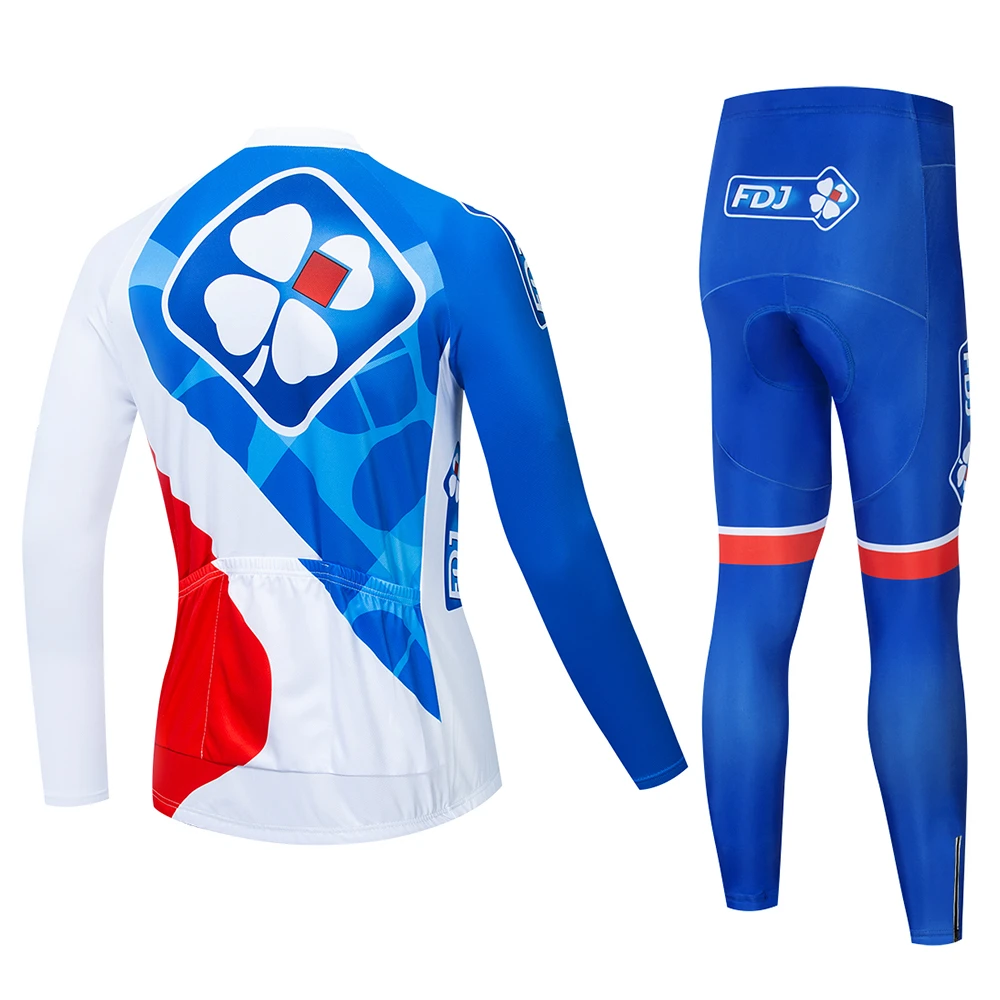 19 Pro FDJ Cycling Jersey Quick Dry Long Sleeve Jerseys And Bib Pants Set Clothes Breathable Outdoor sportswear | Спорт и