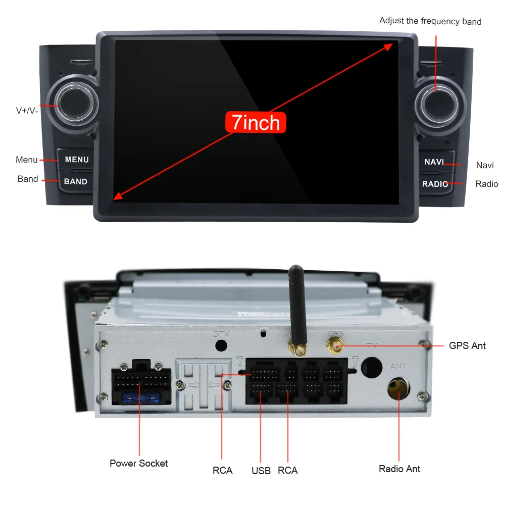 Eunavi автомобильный мультимедийный плеер gps Android 9 0 Радио 1 Din DVD для Fiat/Grande/Punto/Linea 2007