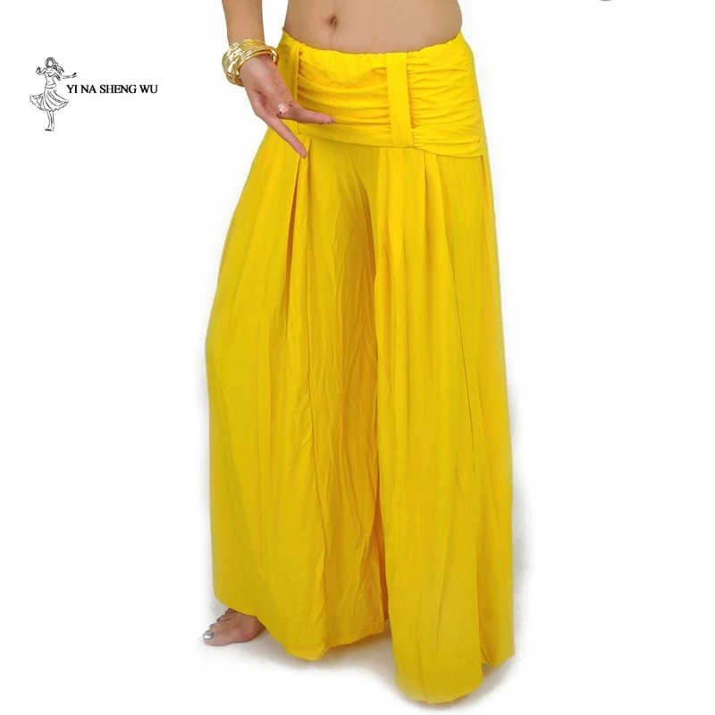 

Women belly dance Costume Practice Pants Crystal Cotton Long Wide leg pants Lady Tribal Pant India Bollywood dancewear