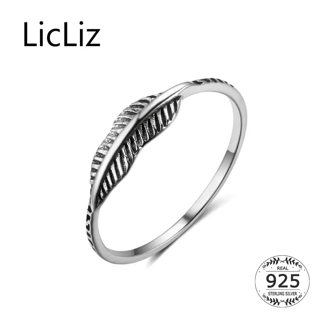 Женское кольцо с листьями LicLiz старинное из стерлингового серебра 925 пробы