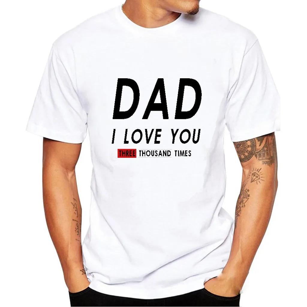 2019 летняя Однотонная футболка подарок на день отца простые хлопковые