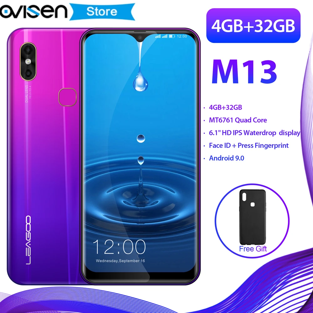 Оригинальный смартфон LEAGOO M13 Android 9 0 4G 6 1 дюймов экран в виде капли воды MT6761 4 Гб ОЗУ
