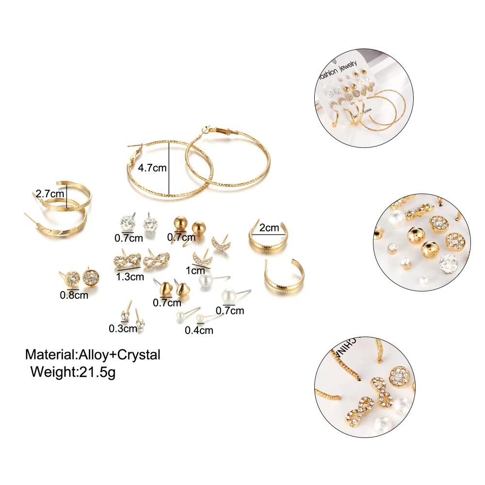 Женские серьги-гвоздики с имитацией жемчуга 12 пары | Украшения и аксессуары