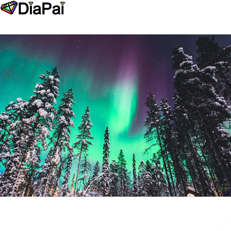 

DIAPAI Diamond Painting 5D DIY 100% Full Square/Round Drill "Color tree scenery" Diamond Embroidery Cross Stitch 3D Decor A18539