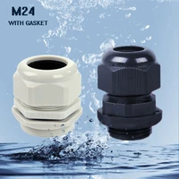 10pcs m type nylon cable gland ip68 m24 high quality waterproof 12 15mm with waterproof gasket pa66 cable conduit free shipping