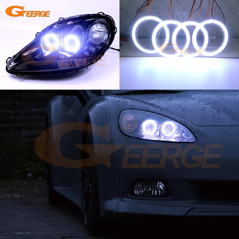 Для Chevrolet Corvette C6 2005-2013 отлично Ультра яркое освещение COB LED Angel Eyes Kit Halo кольца