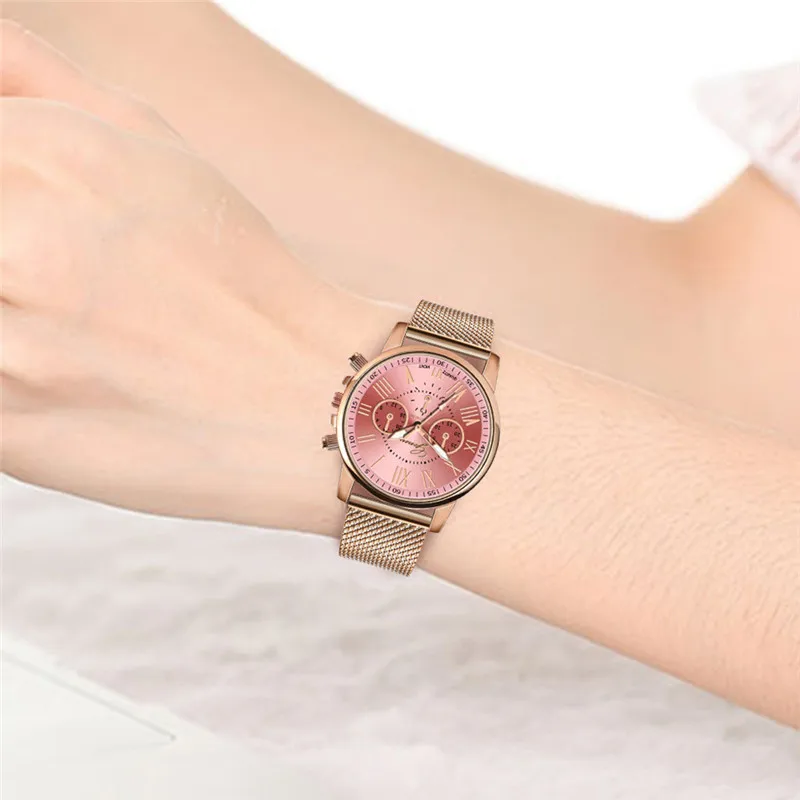 Бизнес Женские часы модные Geneva бренд римская цифра простые часы коль Saati Montre Femme Relogio Feminino Reloj Mujer@ 50
