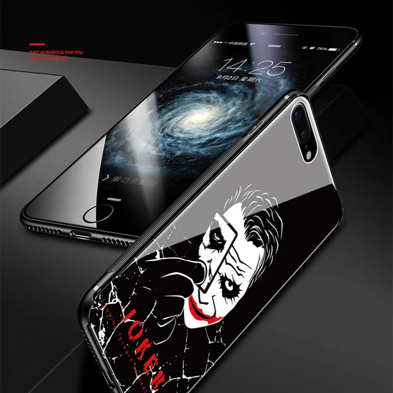 Portefeuille For iPhone X Case Hybrid Tempered Glass Hard Back Soft Silicone Bumper Protective Cover 8 PLus 7 6 6S 10 |