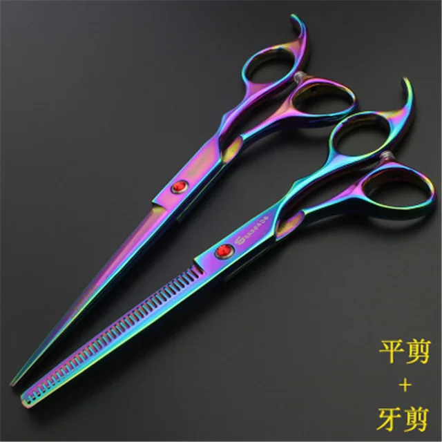 Scissors cut thin 7 дюймов вверх вниз изогнутые ножницы для ухода за домашними животными ножницы для собак Ножницы для ухода за кошками филировочные ножницы - Цвет: Scissors cut thin