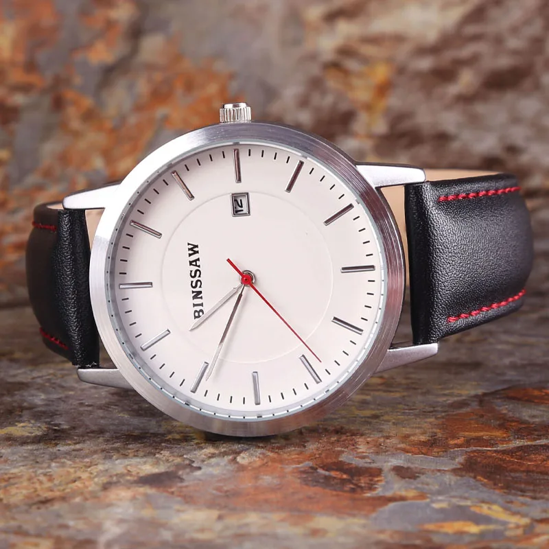 BINSSAW Новые мужские модные кварцевые роскошные брендовые наручные часы