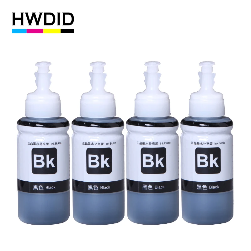 HWDID 4x70ml Black Refill Dye Ink for Epson L800 L801 L100 L110 L111 L201 L210 L211 L300 L312 L355 L350 L362 L366 L550 L555L566 |