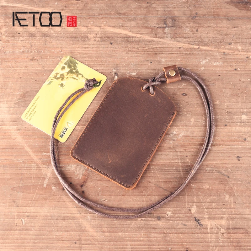 Кожаный кошелек для карт AETOO ручной работы оригинальные наборы из воловьей кожи