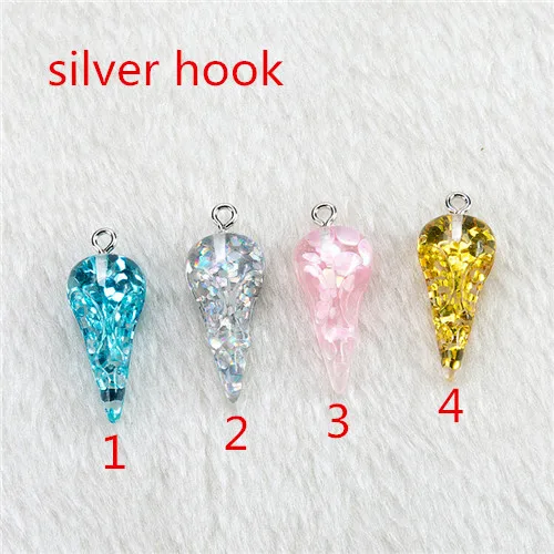 silver hook 30 шт. 24,5 мм* 12 мм милые многоцветные с плоской задней стороны смолы Череп Подвески идеально подходят для подвески, серьги diy Брелки - Окраска металла: silver hook