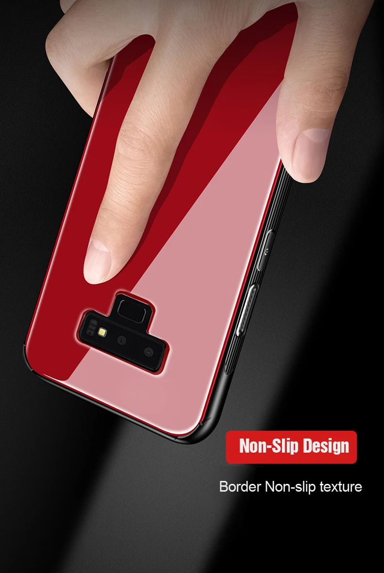 Чехол из закаленного стекла для samsung S 8, 9 Plus, note 9, задняя крышка, Жесткий Чехол-бампер для samsung Galaxy S8, S9 Plus, NOTE 8, мягкий чехол из ТПУ