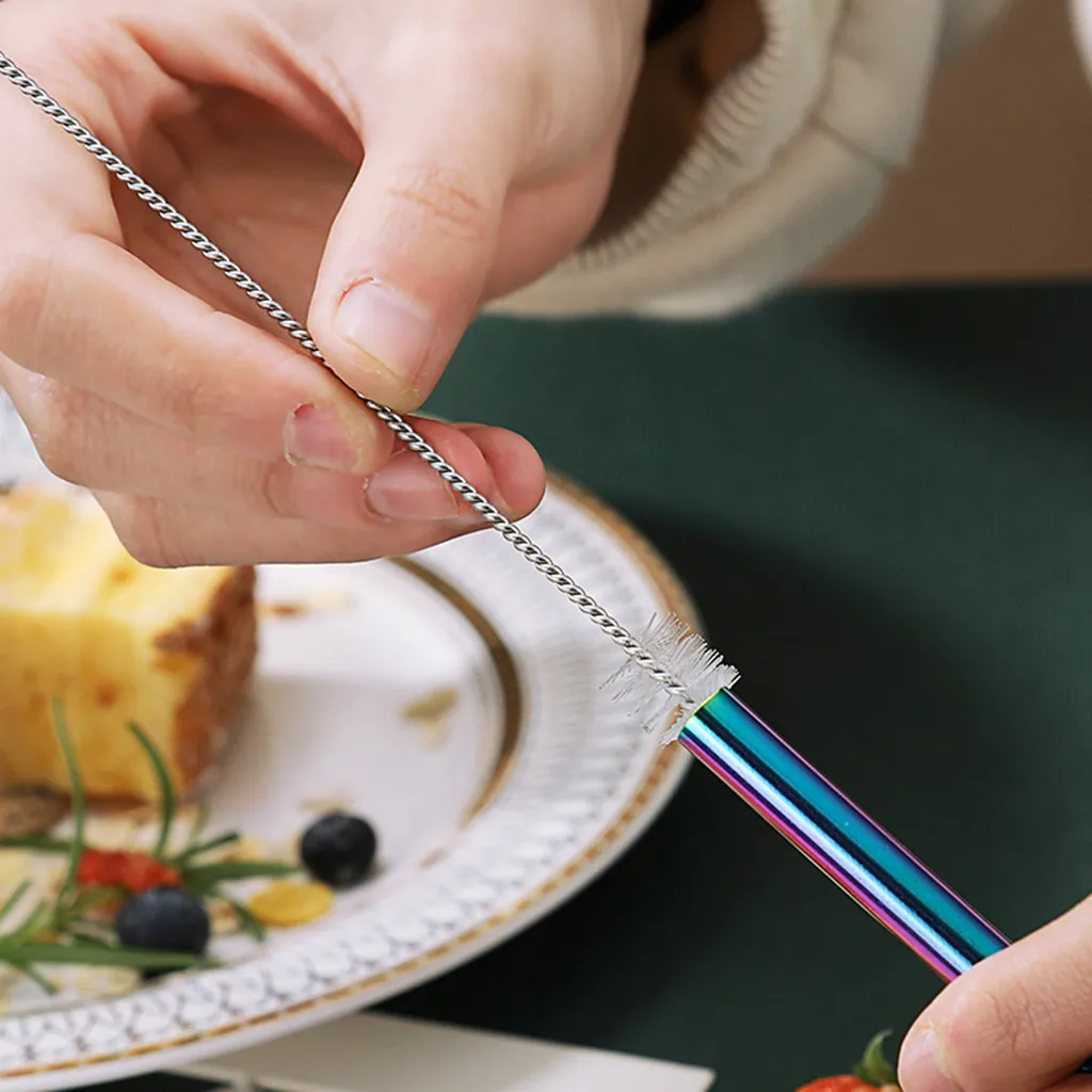 Новые 4 шт из нержавеющей стали металлические питьевые соломы Многоразовые