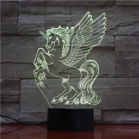 Светодиодный ночник с единорогом Luminaria 3D Детские Подарочные игрушки декор для