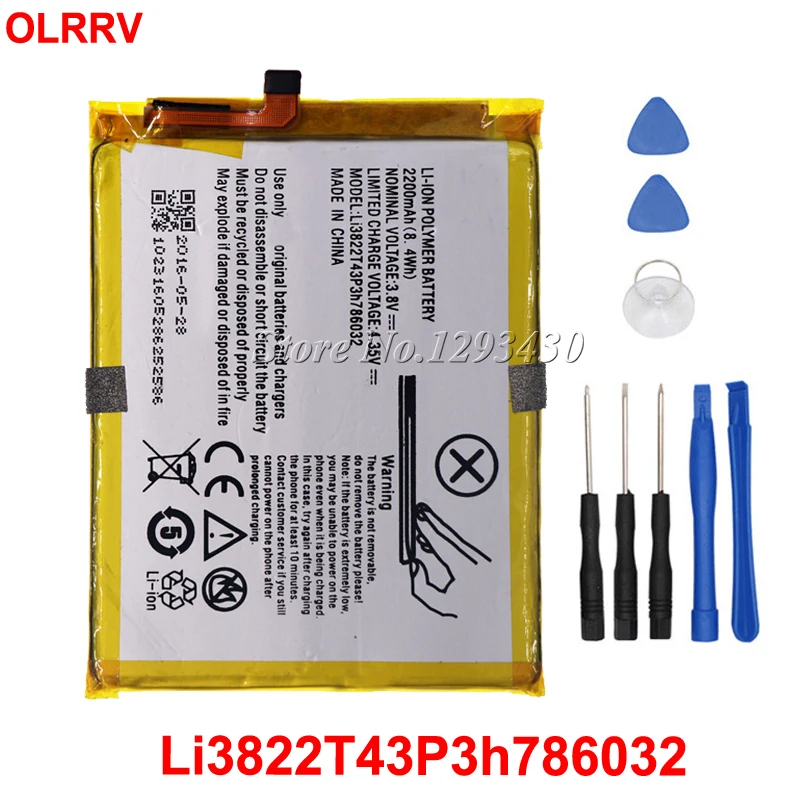 

Li3822T43P3h786032 Battery For Orbic Orbic-RC-501L For ZTE Blade V6 For ZTE Blade D6 For ZTE Blade X7 Batterie 2200mAh+Tools