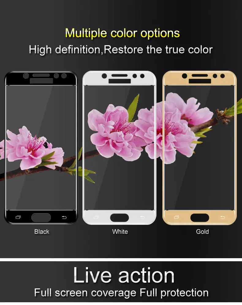 3D закаленное стекло для Samsung Galaxy j7 plus Полное покрытие экрана Взрывозащищенная