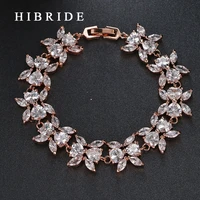 hibride jewelry brand top sale charm aaa cubic zircon wedding braceletsrose gold color bangles luxury women jewelry b 16