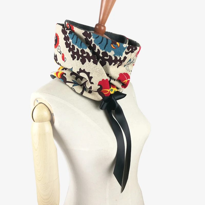 Новинка модный большой шарф с цветочным принтом галстук-бабочка петля-кольцо