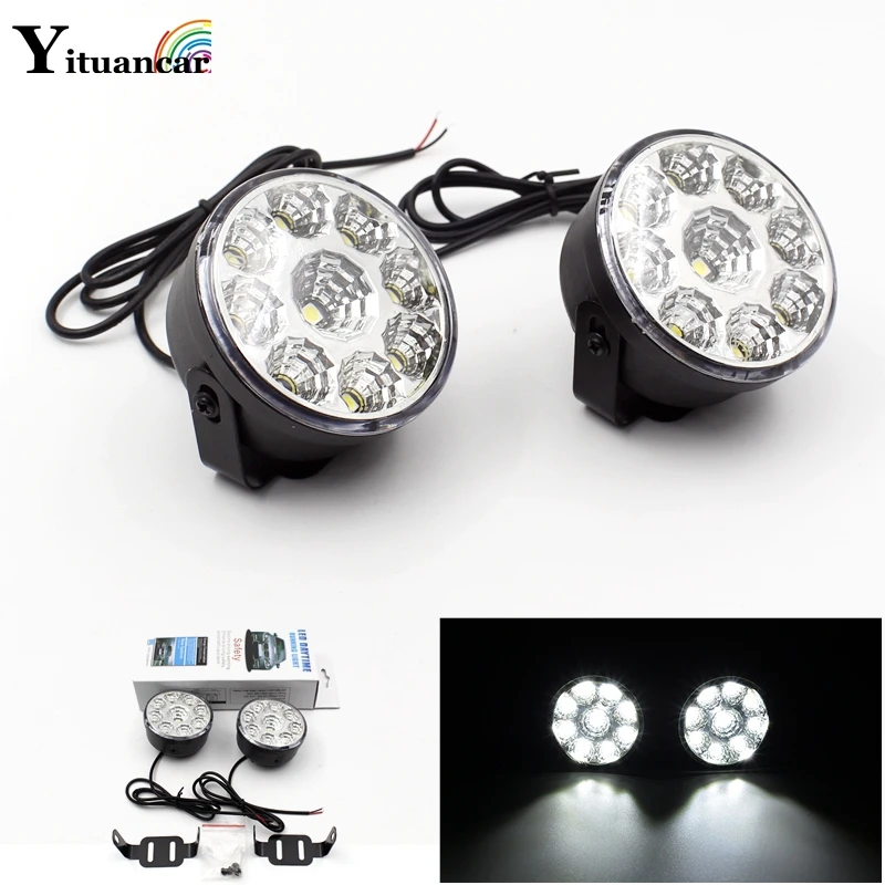 Yituancar 2 шт. 2X9 5050SMD светодиодный передний противотуманный Рабочий фонарь DRL Дневной