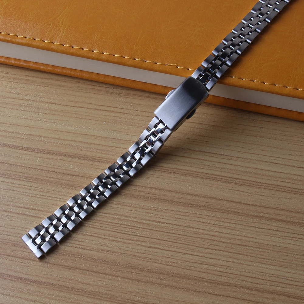 

Stainless steel Solid links straight end bracelet womens fashion watchbands watch straps wristwatches band small 10mm 12mm 14mm