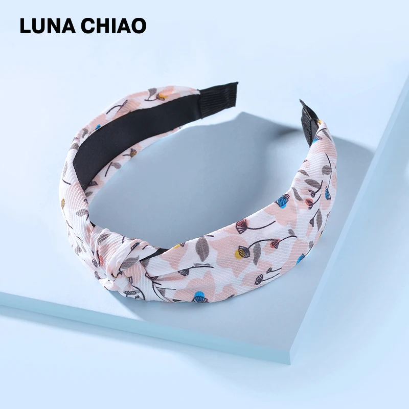 LUNA CHIAO, женские модные аксессуары для волос, ткань, дикие цветы, печатные повязки для волос, тропический стиль, повязки с узлом для женщин