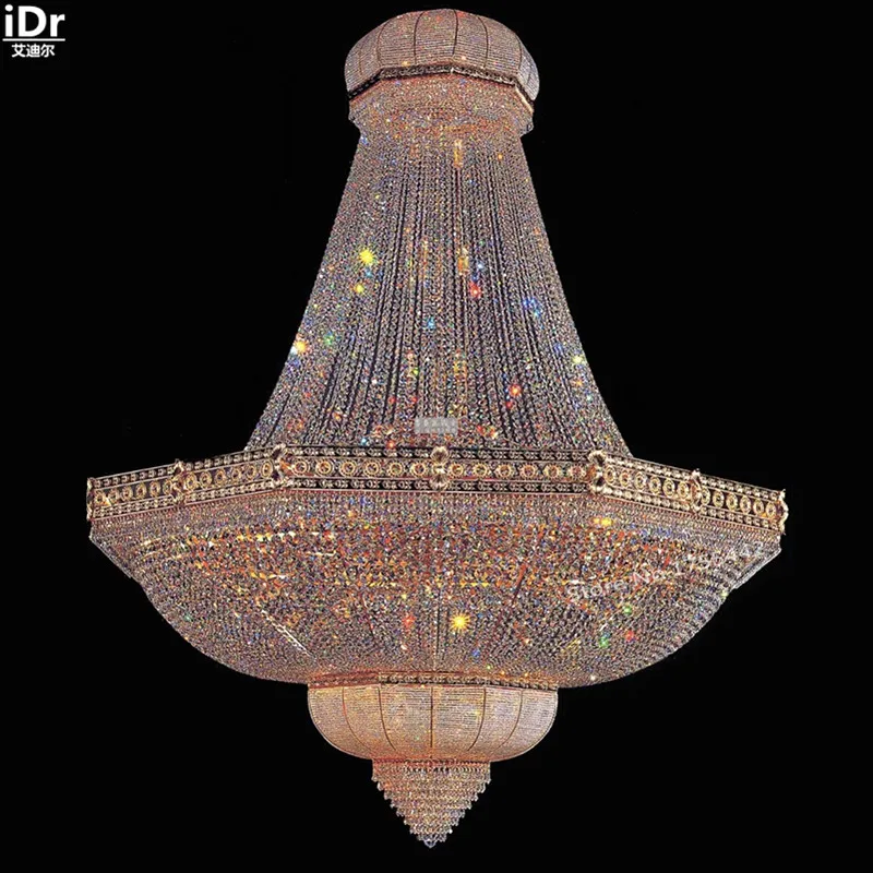 Золотые люстры подвесная хрустальная лампа для фар дома и отеля Большая 240 см Ш x