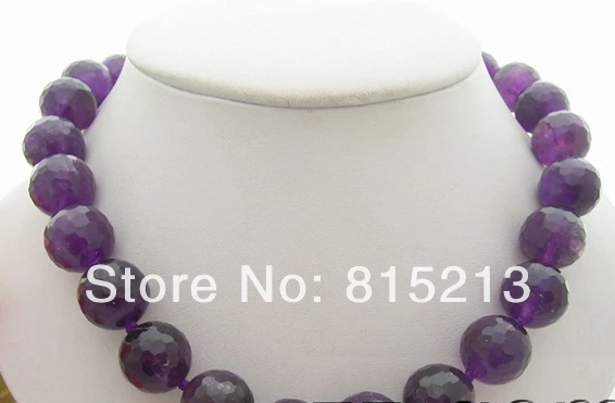 NecklaceN0808104 ddh001194 16 мм Природный Аметист Ожерелье (B0409) | Украшения и аксессуары