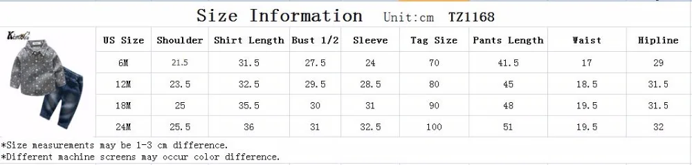 kimocat new High quality baby boy clothes Spring and Autumn long-sleeve fashion polka-dot lapel shirt + denim pants |