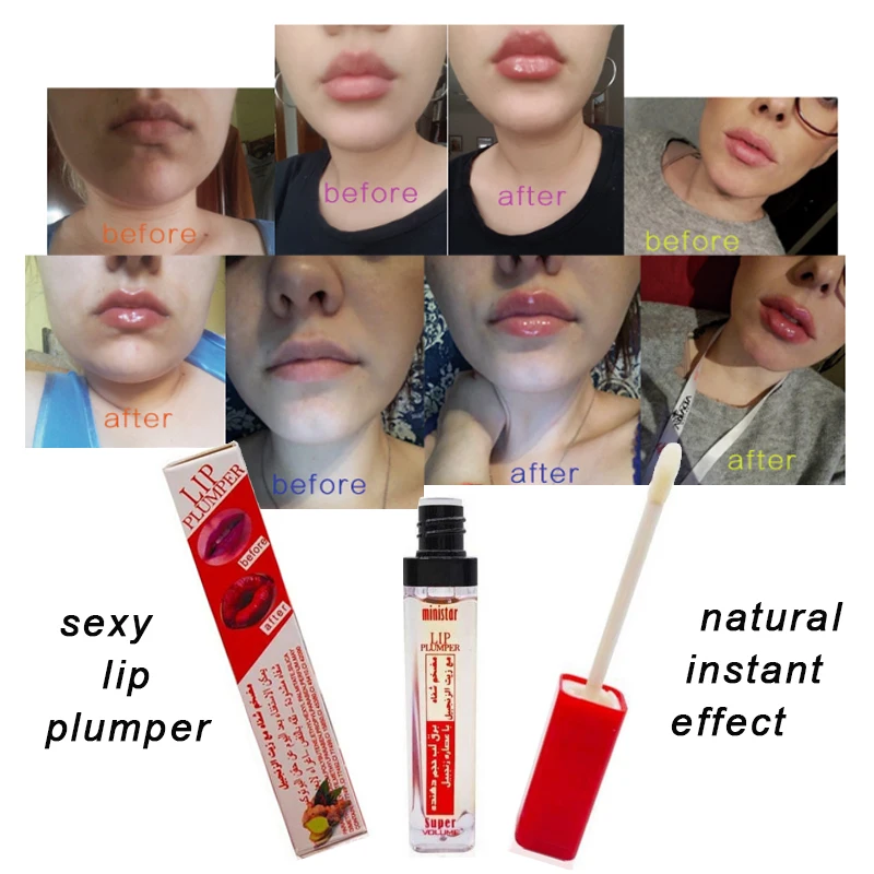 

Ministar Brand Plump it Sexy Lips Gloss Moisturizing Lip Plumper Lip Enhancer 3D Super Volume Shiny Lips Tint Glaze Makeup