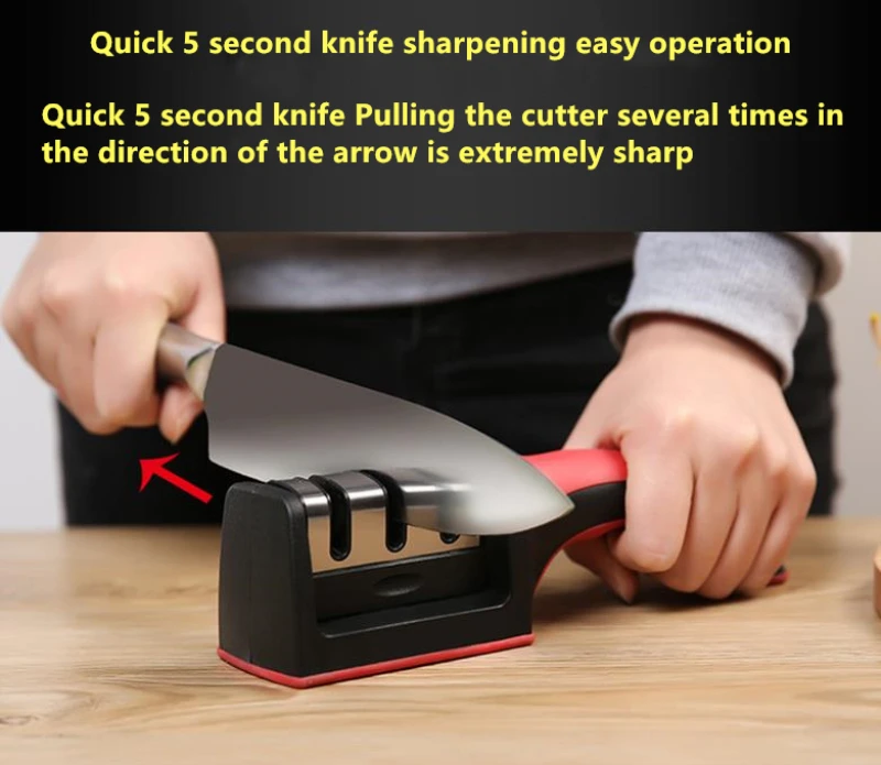 Dropshipping Knife Sharpener Quick Professional 3 Stages Grinder Non-Slip Silicone Rubber | Дом и сад