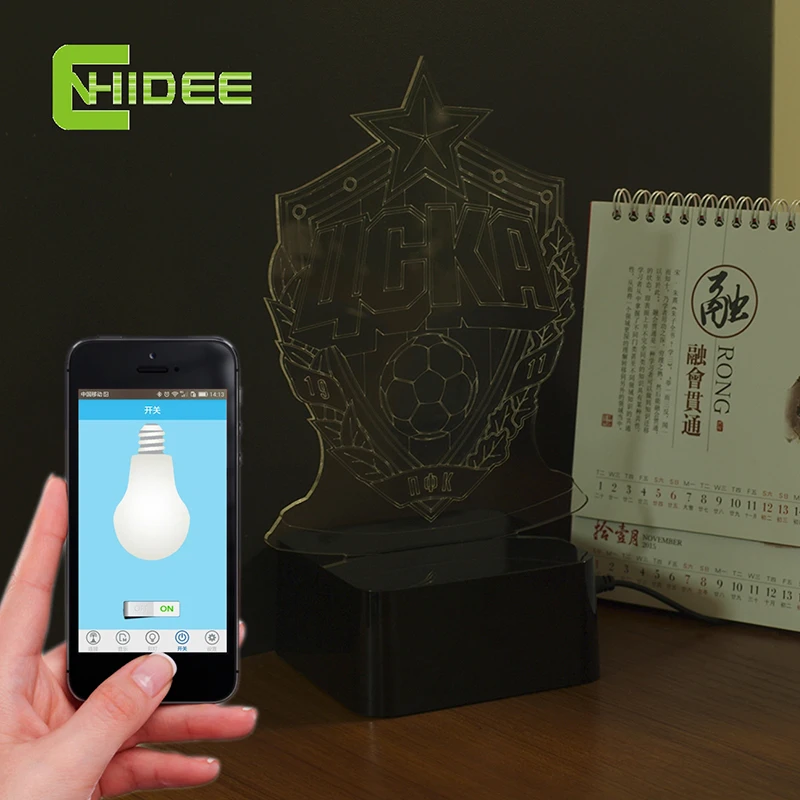 CNHIDEE USB Новинка 3D музыка лампе ЦСКА России Футбол светодио дный LED Таблица Lampara как