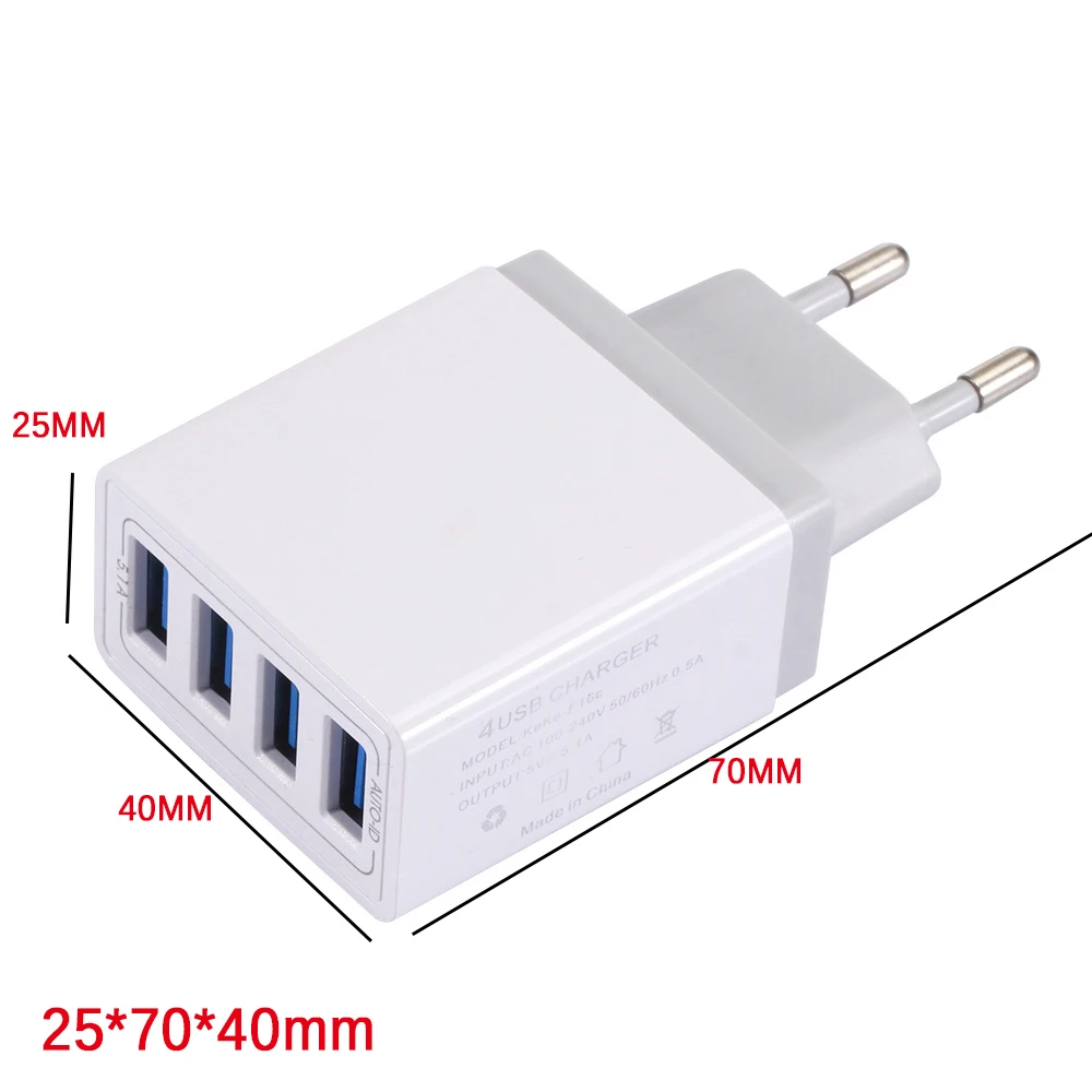 Универсальный 4 порта USB путешествия мобильный телефон зарядное устройство